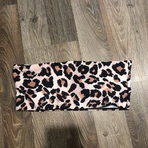 Leopard Print Bandeau Bikini Top from Shein